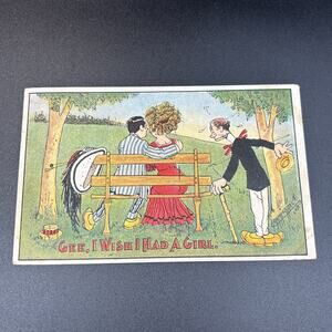 Early 1900s Wish I Had a Girl Couple Used Postmark Grand Rapids Michigan
